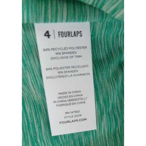 FourLaps Medium Sports Bra Poise Longline Emerald Space Dye NWT $54. - Picture 7 of 8
